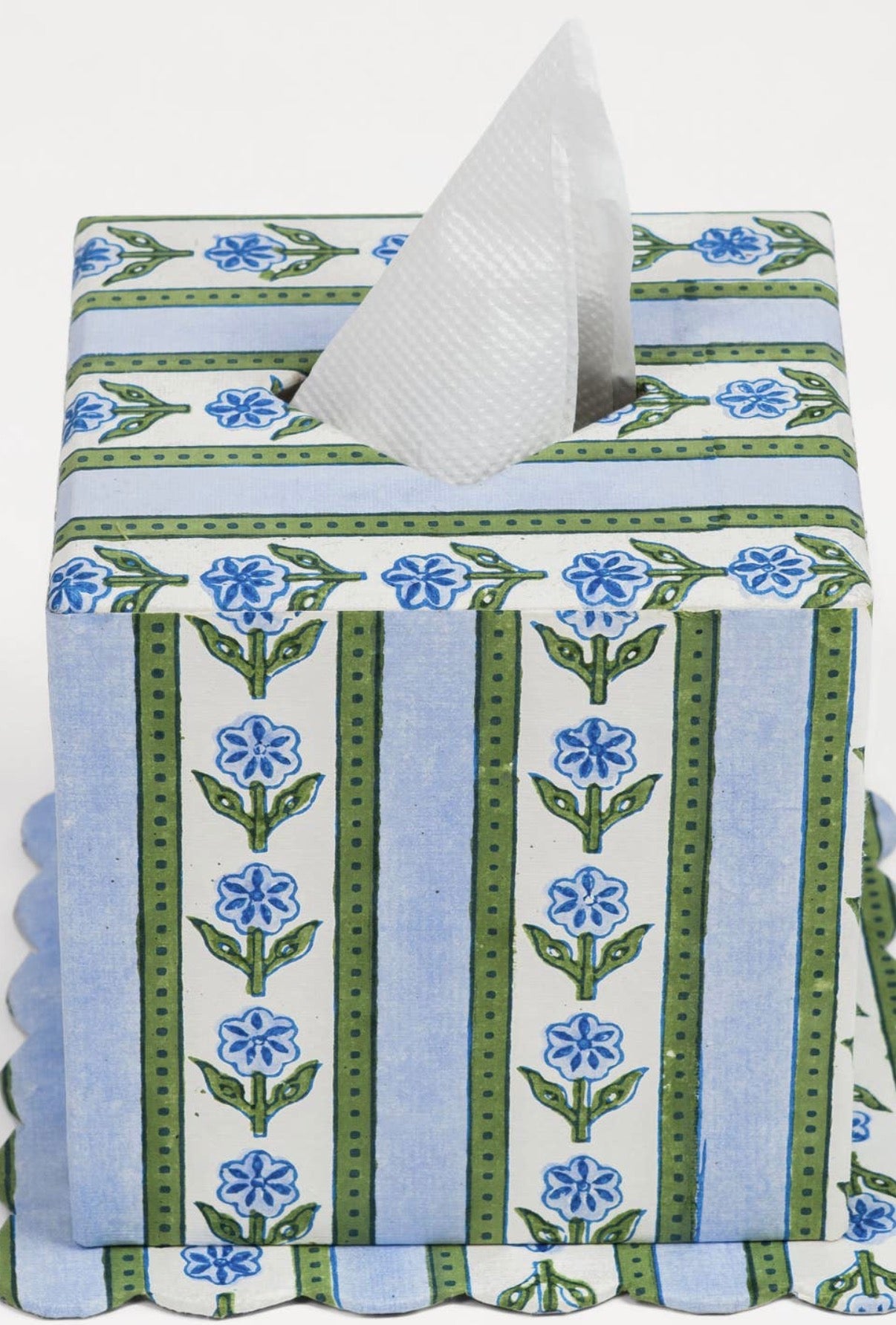 Cottage Garden Tissue Box Cover in Blue