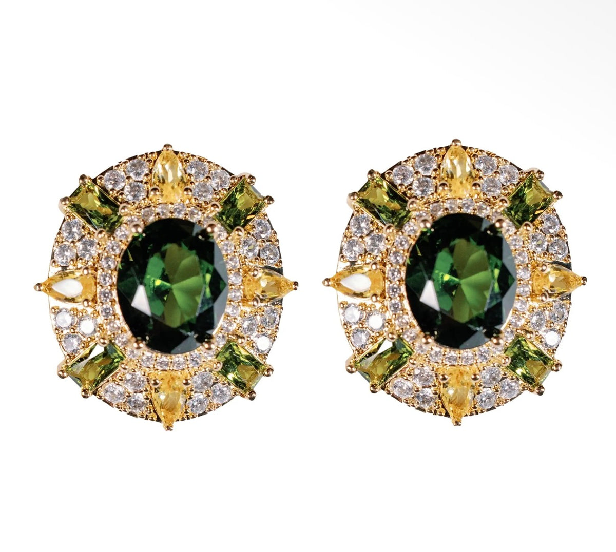Olive & Canary Statement Earrings