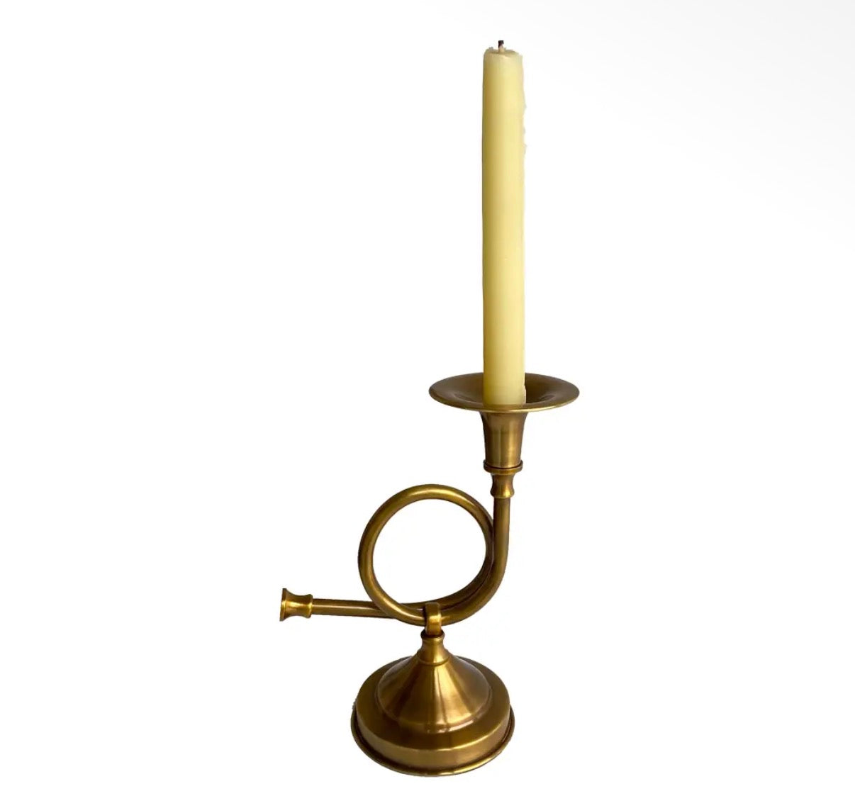 French Horn Candle Stick Holder