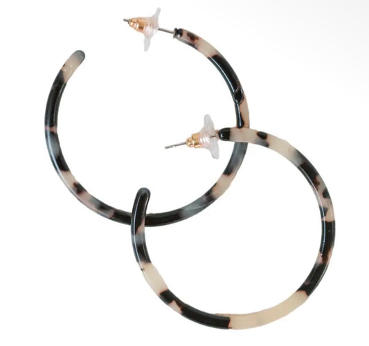 Skinny Tortoise Hoop Earrings
