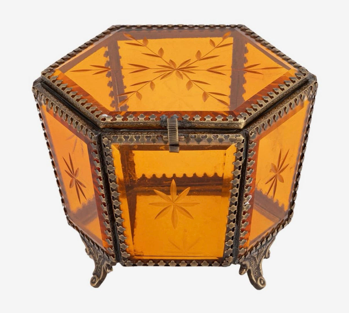 French Amber Jewelry Box