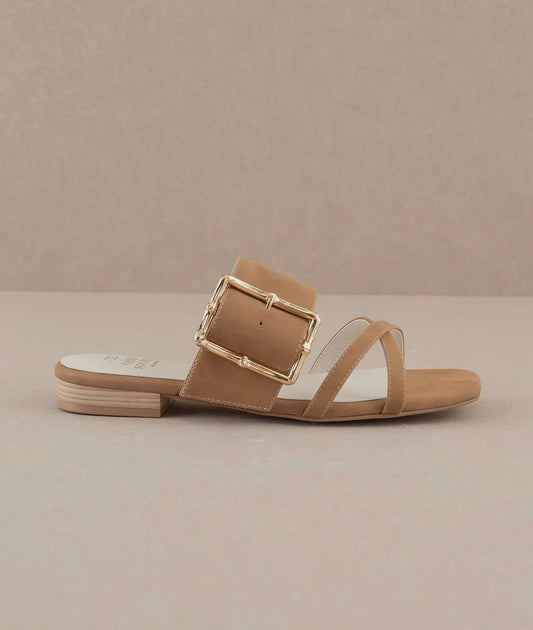 Wide Strap Sandal with Buckle