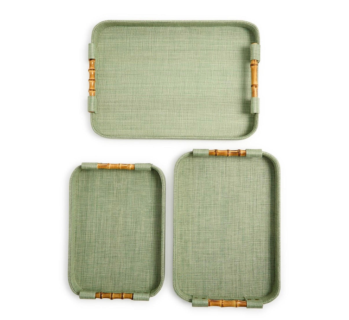 Green Woven Decorative Trays