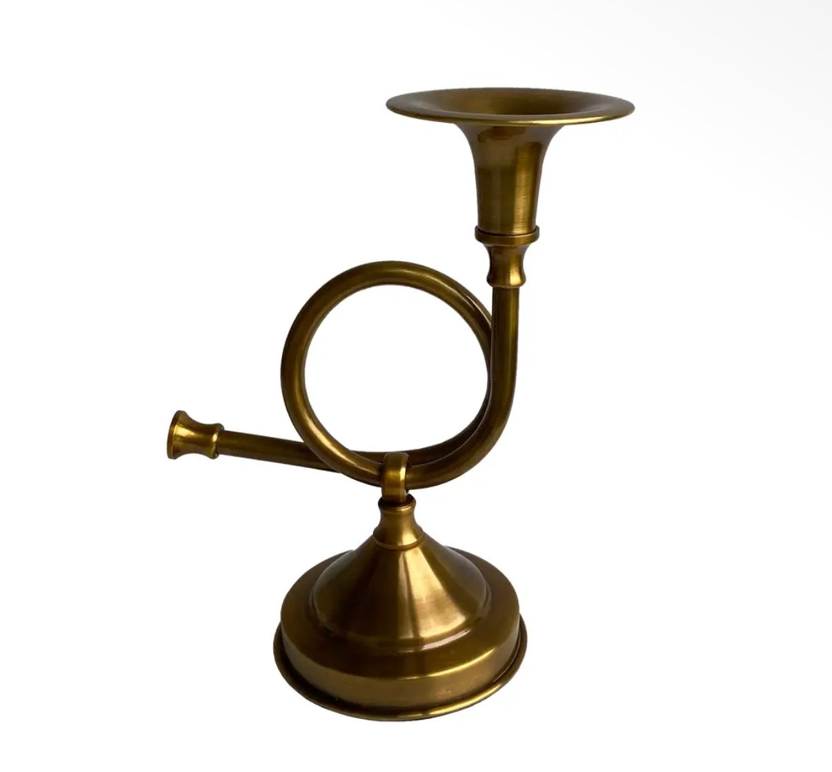 French Horn Candle Stick Holder