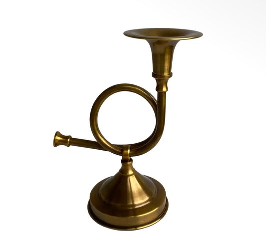 French Horn Candle Stick Holder