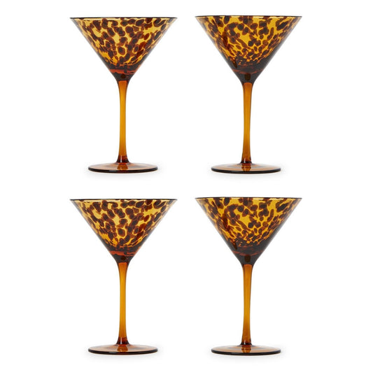 Tortoise Martini Glasses - Set of 4