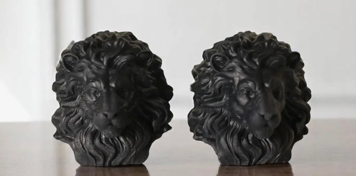 Large Lion Head Candle 4.5x5 Inches