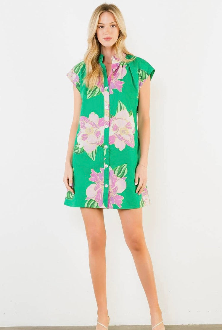 Short Sleeve Floral Dress