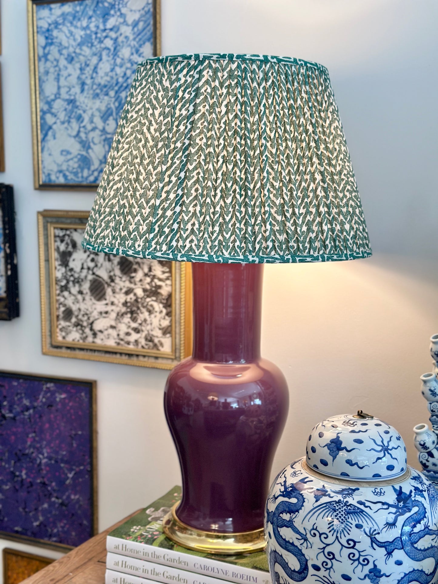 Christopher Spitzmiller Garniture Lamp in Aubergine