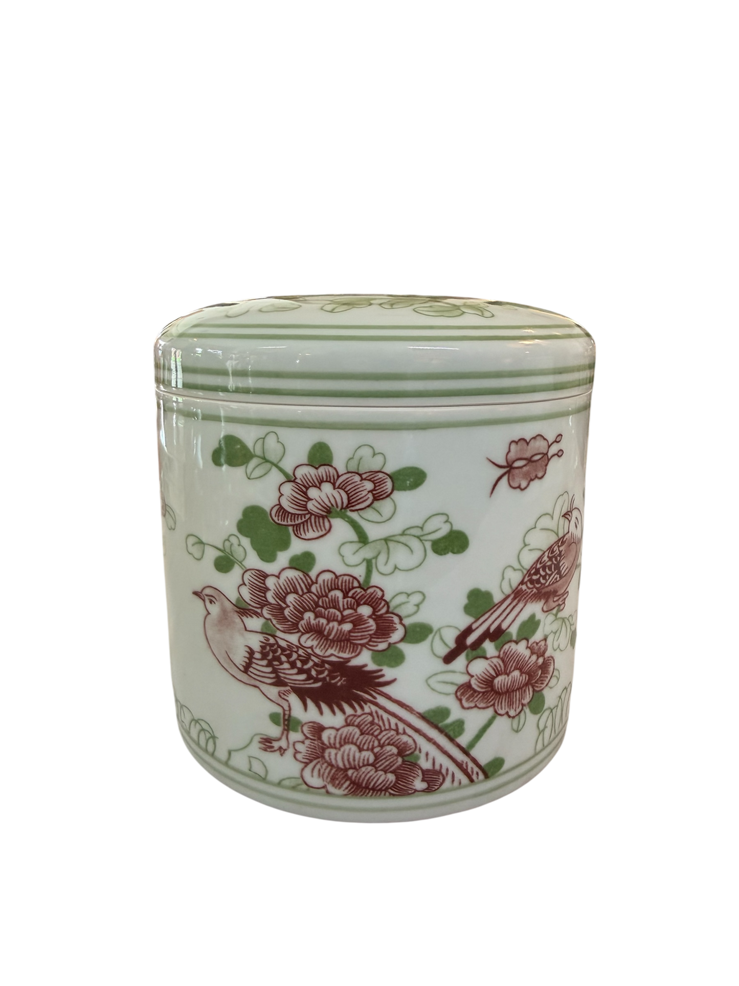 Ceramic Green and Pink Tissue Box