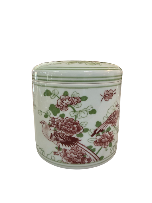 Ceramic Green and Pink Tissue Box