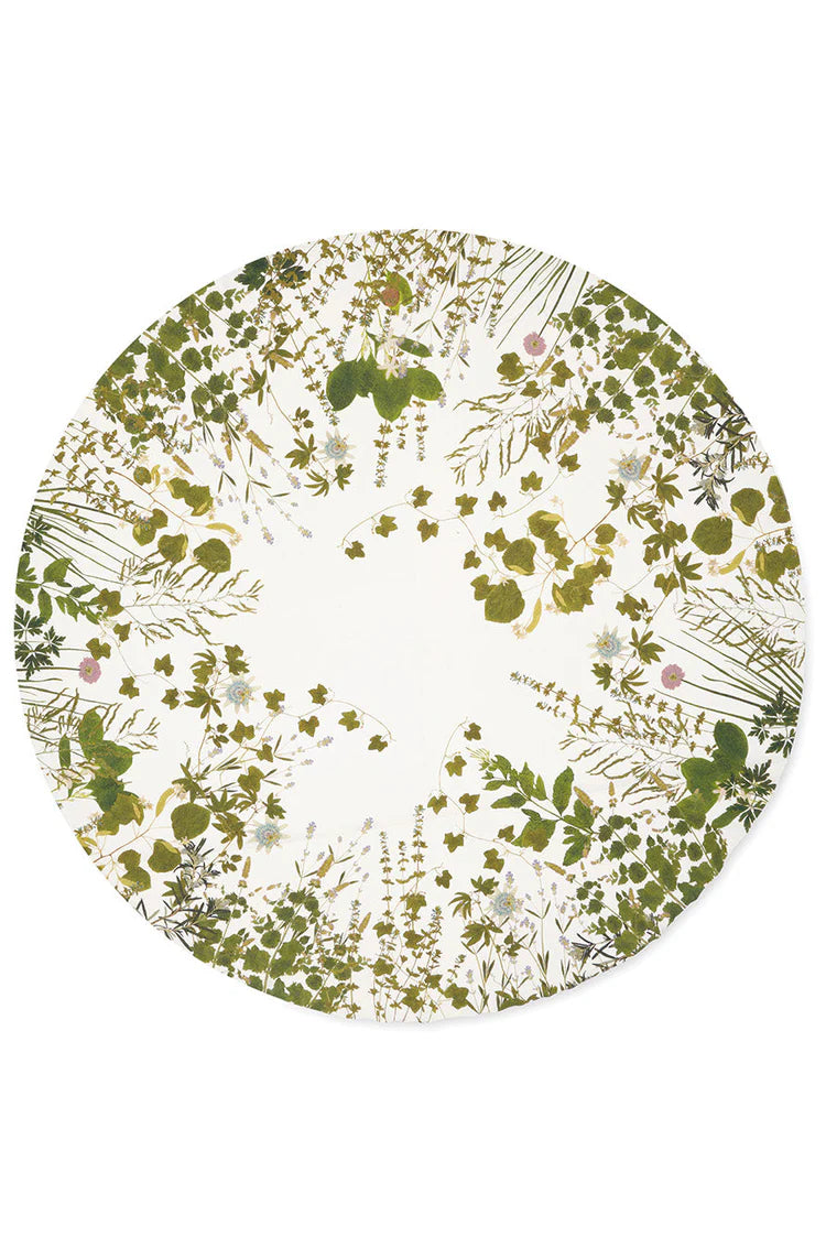 Herb Garden Round Linen Tablecloth