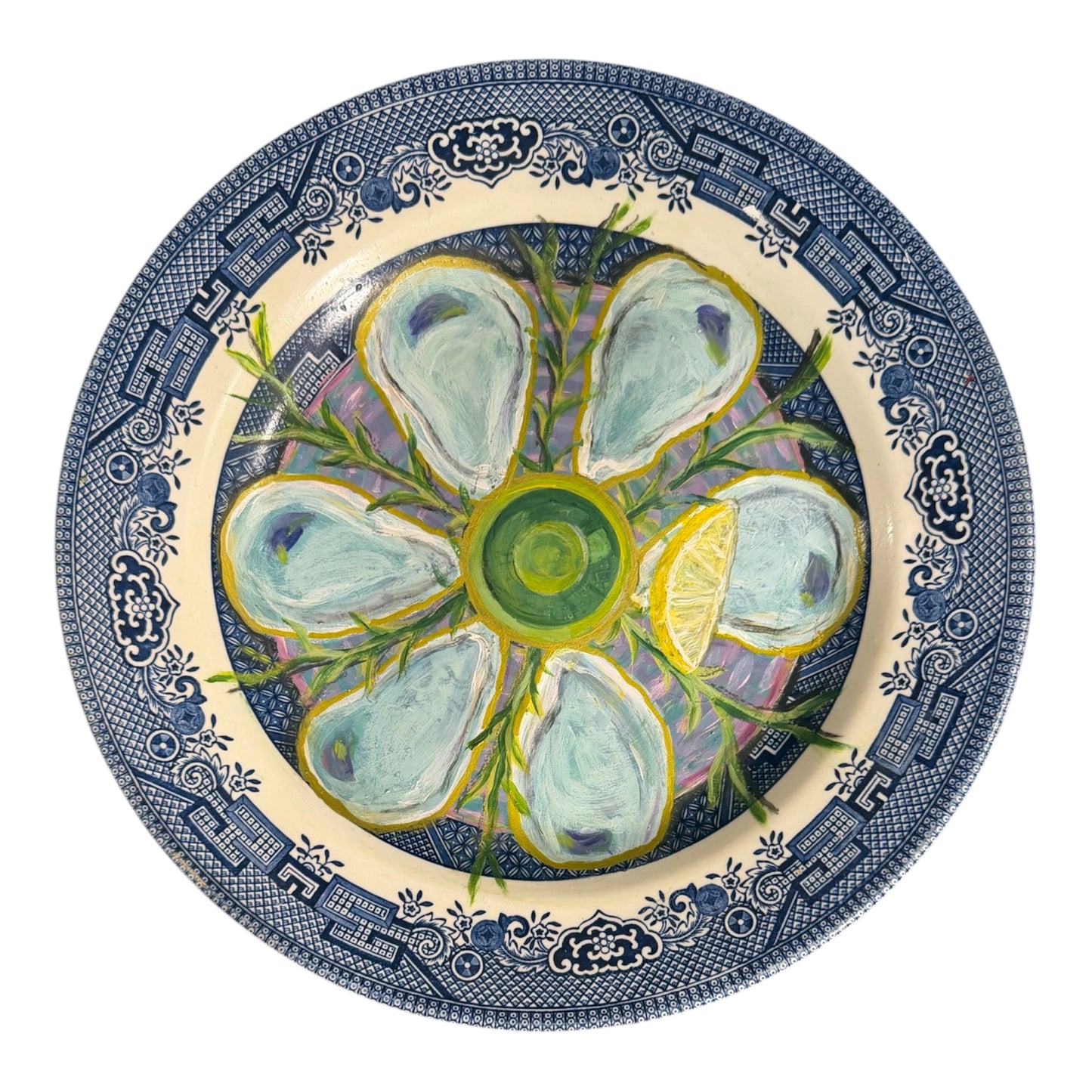 Jenn Leverett Art - Blue Willow Oyster Plate