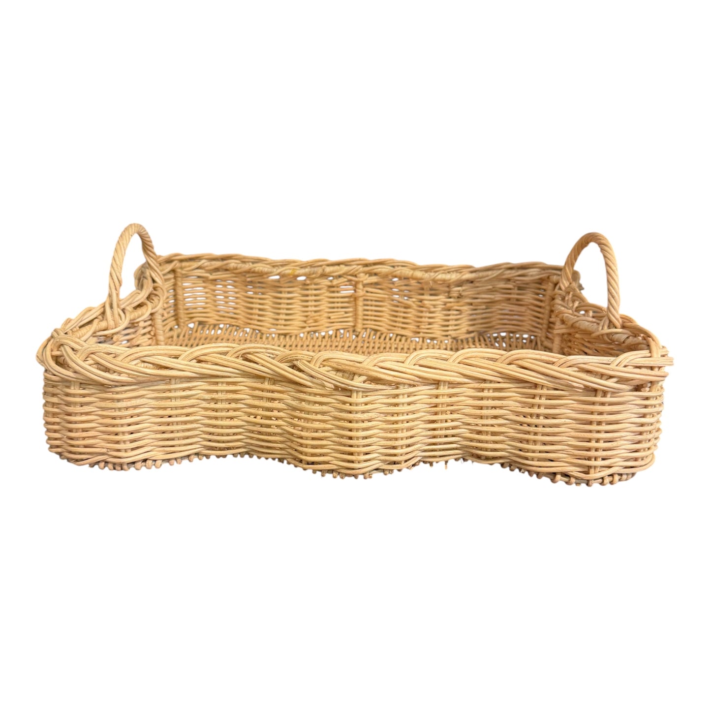 Rattan Scalloped Tray