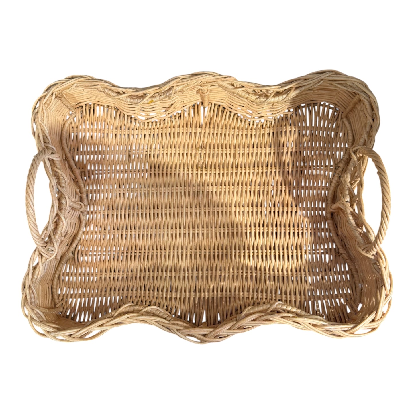 Rattan Scalloped Tray