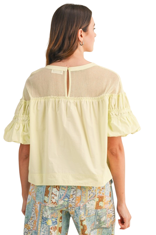 Mesh Bubble Sleeve Top