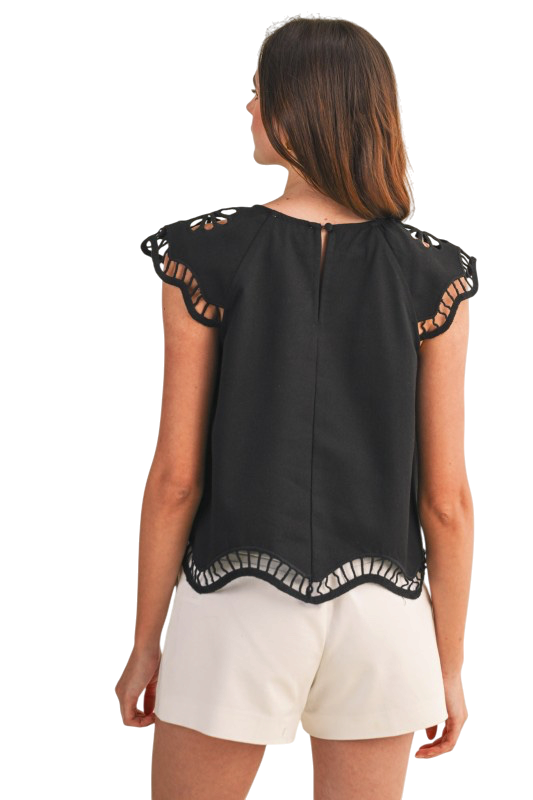 Scallop Detailed Top - Two Colors!