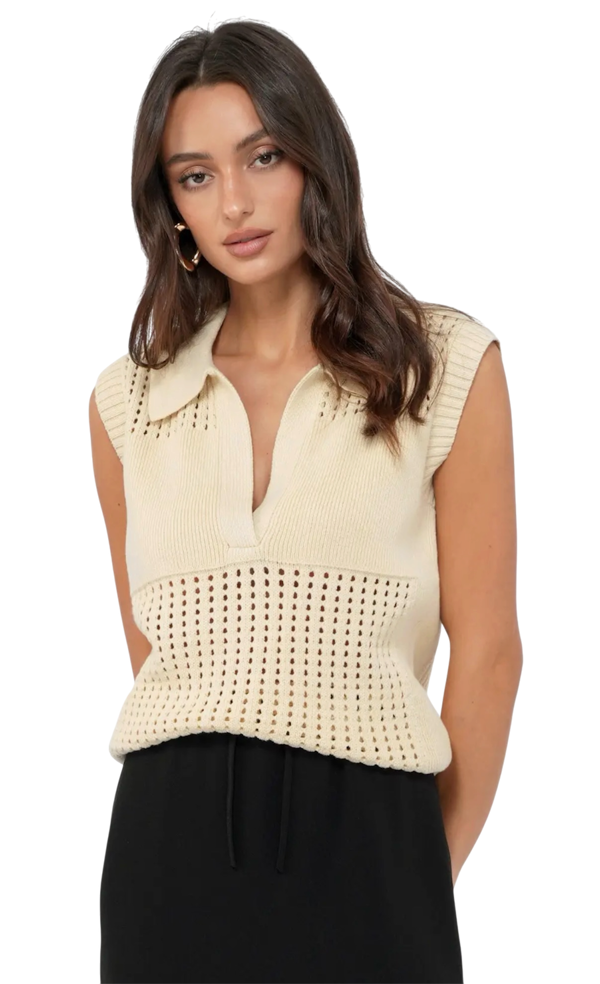 Knit Panel Sweater Top