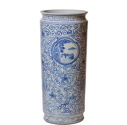 Blue & White Landscape Umbrella Stand