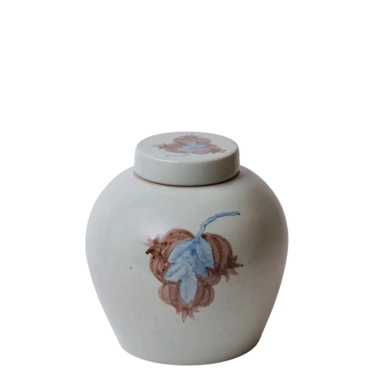 Red & Blue Pomegranate Round Jar