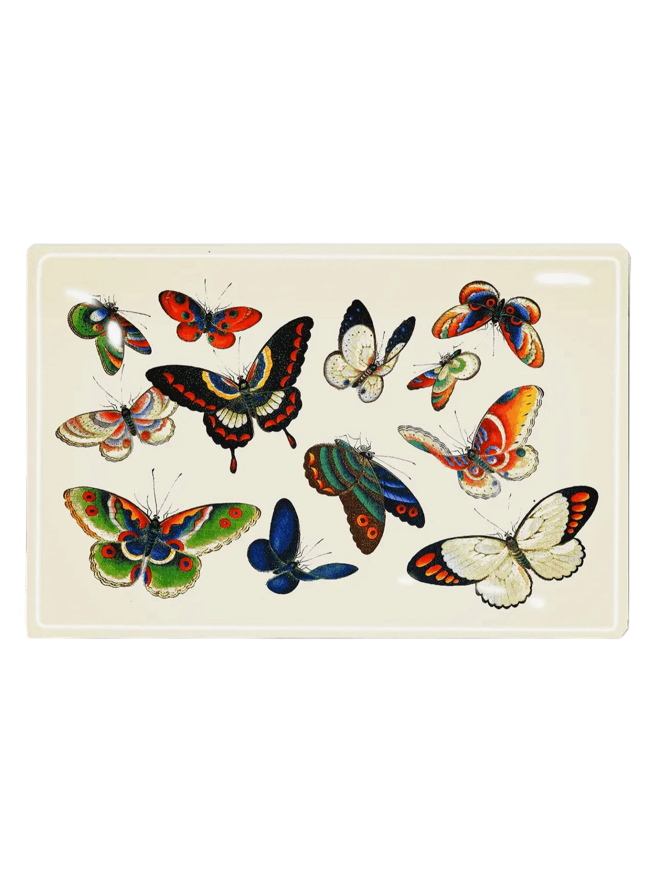 Fluttering Butterflies Decoupage Glass Tray