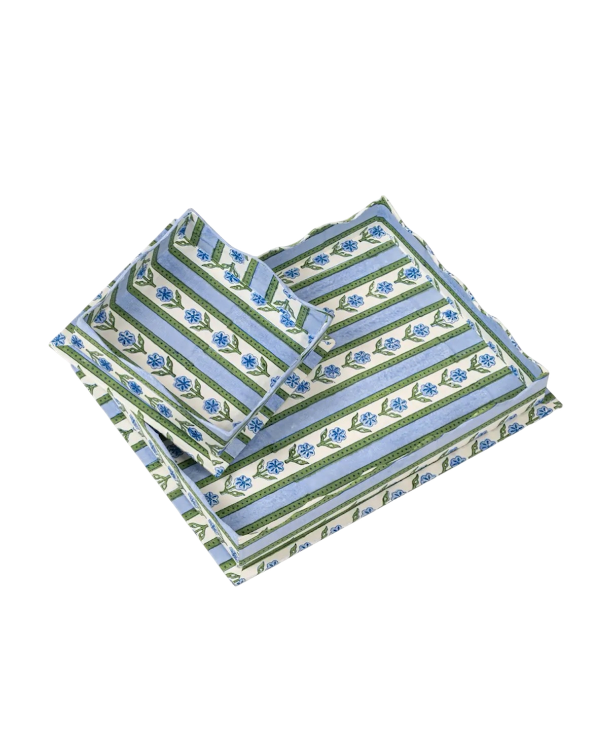 Cottage Garden Blockprint Tray Set