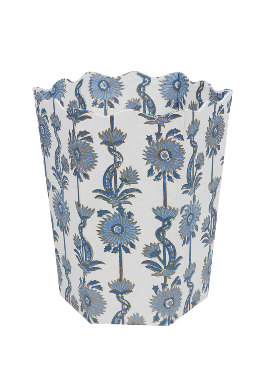 Floral Vines Scalloped Waste Bin