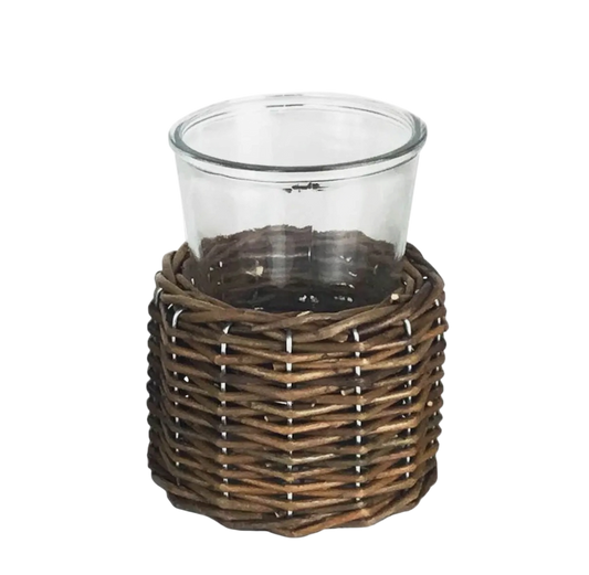 Woven Willow Glass Hurricane