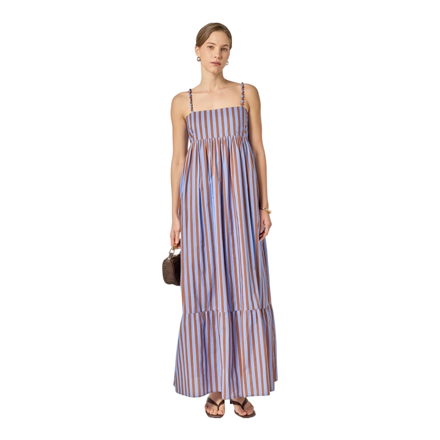 Blue & Brown Stripe Maxi