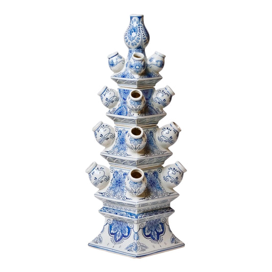 Blue and White Short Floral Tulipiere