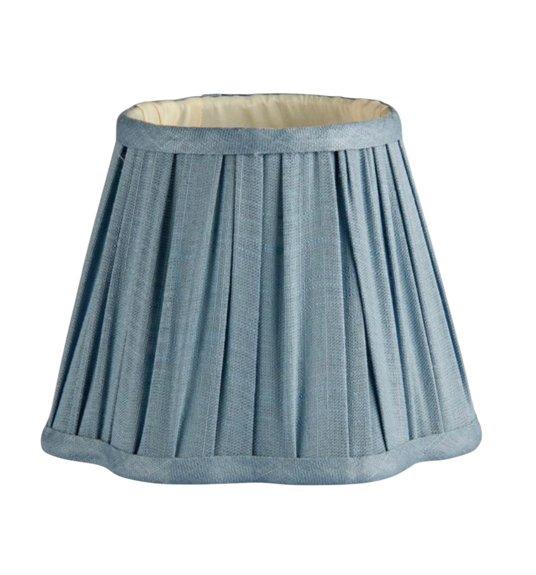 Gold Bamboo Lamp - Blue Scallop