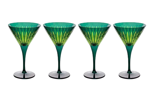 Prism Martini Glasses - Green
