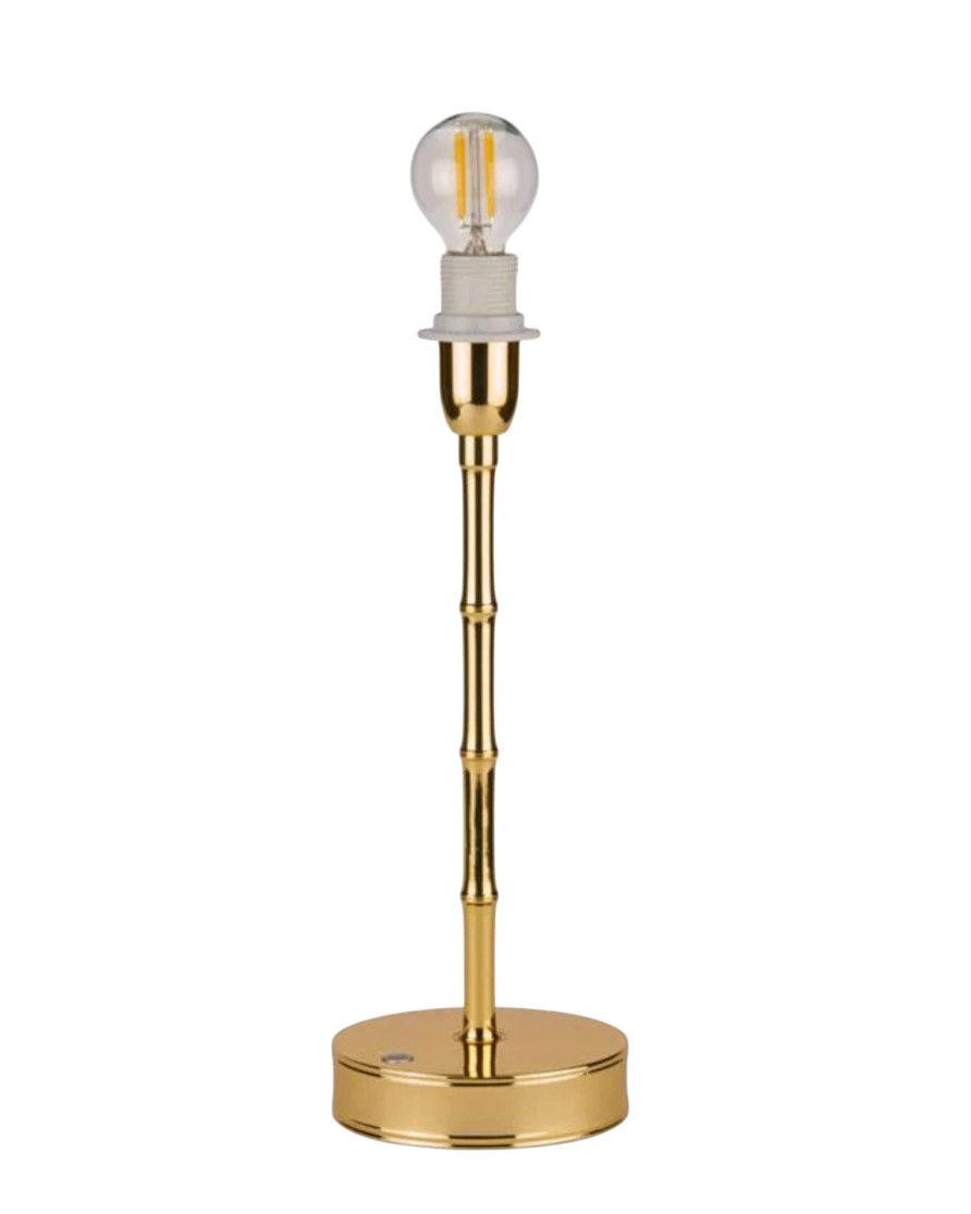Gold Bamboo Lamp - Blue Scallop
