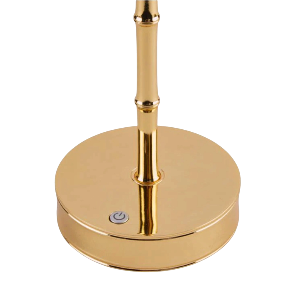 Gold Bamboo Lamp - Blue Scallop