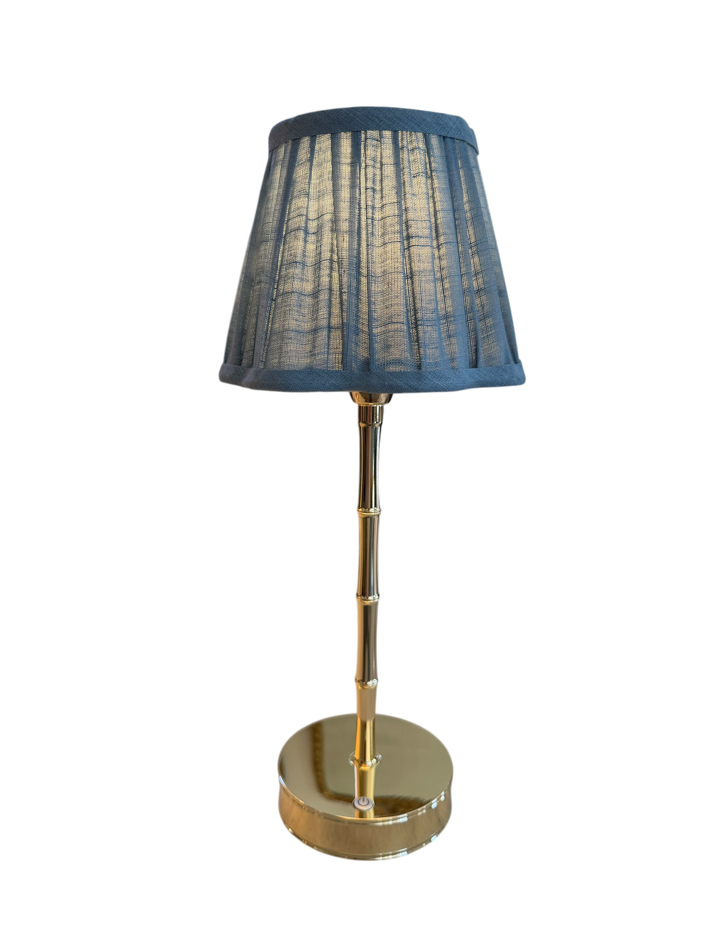 Gold Bamboo Lamp - Blue Scallop