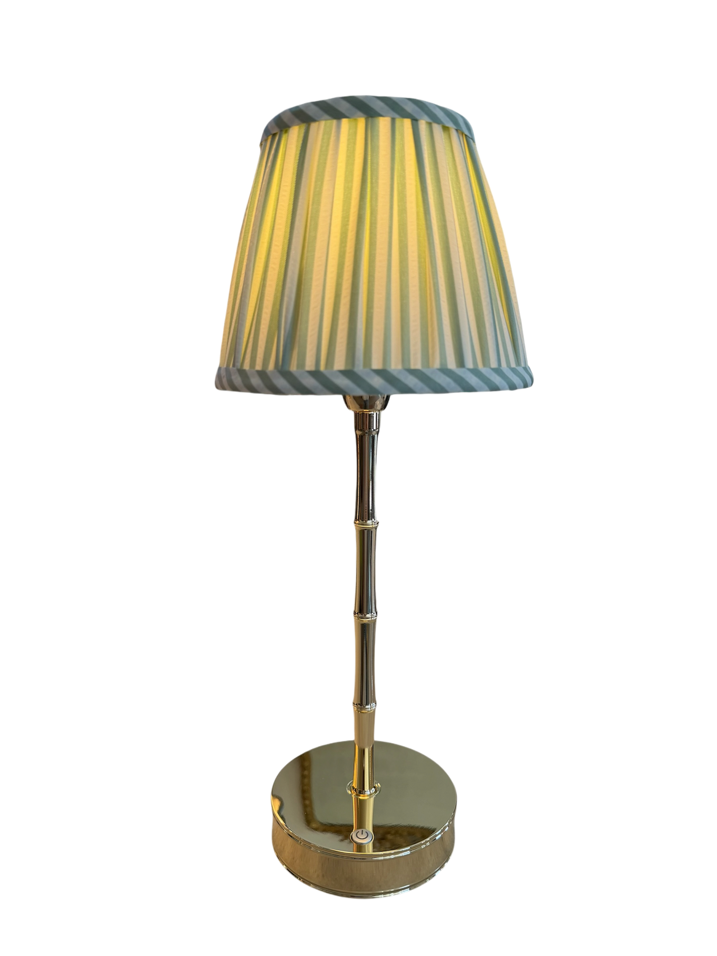 Gold Bamboo Lamp - Green Stripe