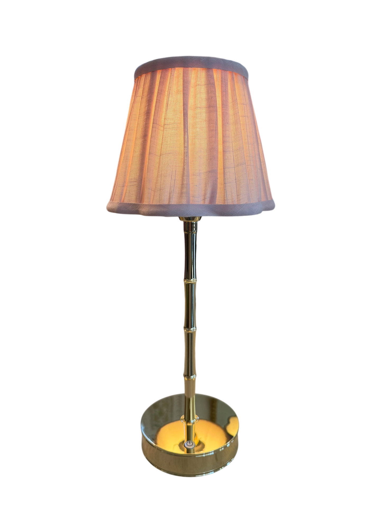 Gold Bamboo Lamp - Pink Scallop