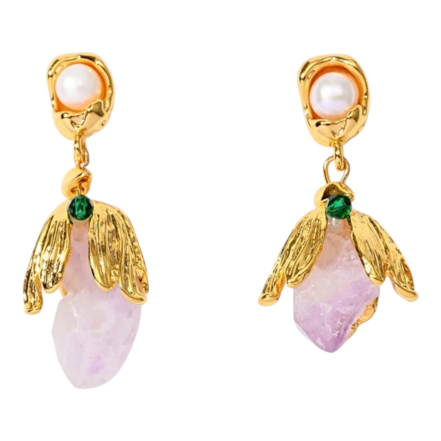 Crystal Floral Drop Earrings