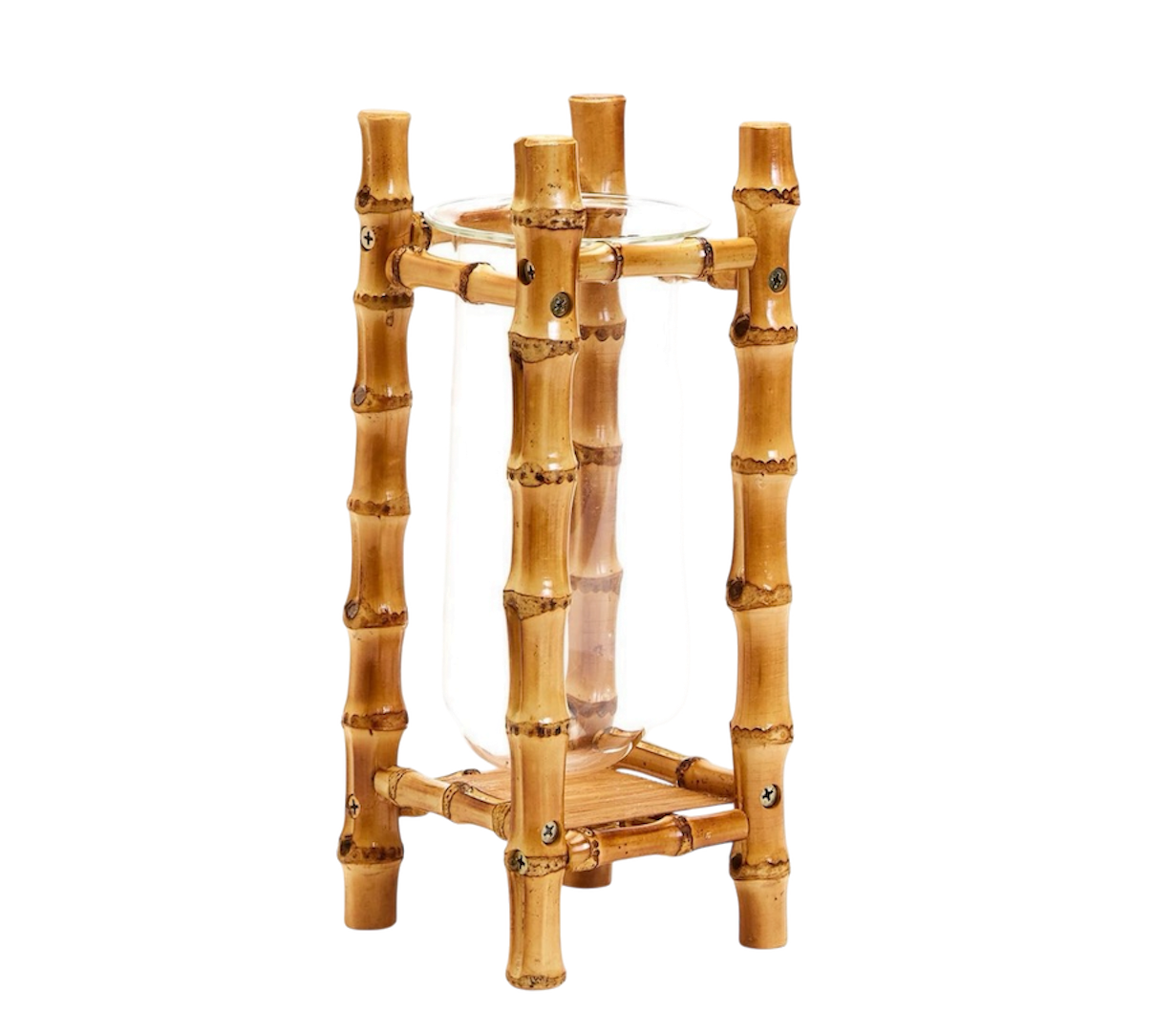 Bamboo Vase with Glass Vessel