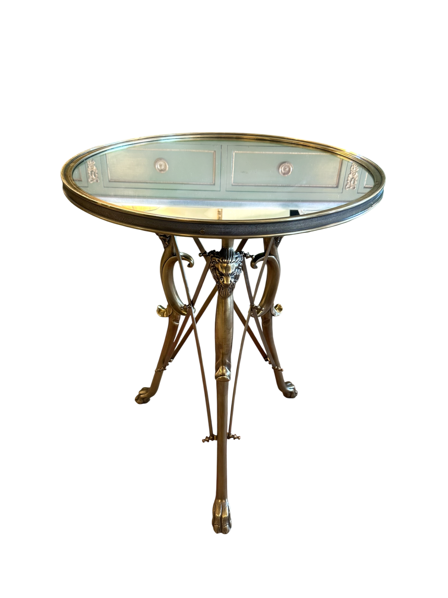Lion Mirrored Side Table