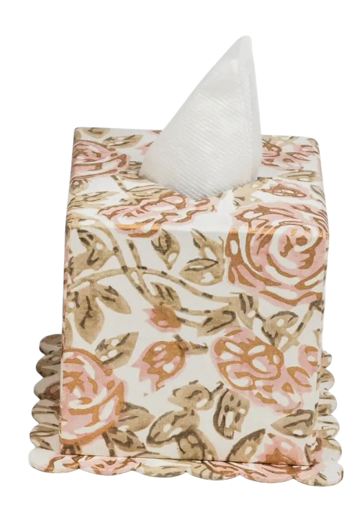 Rose Garden Scallop Tissue Box Cover