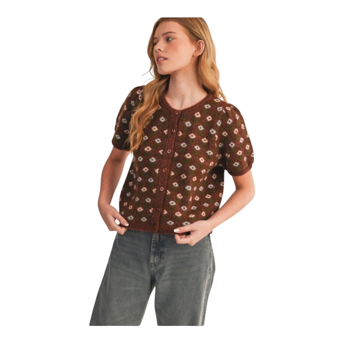 Floral Short Sleeve Sweater- 2 Styles!