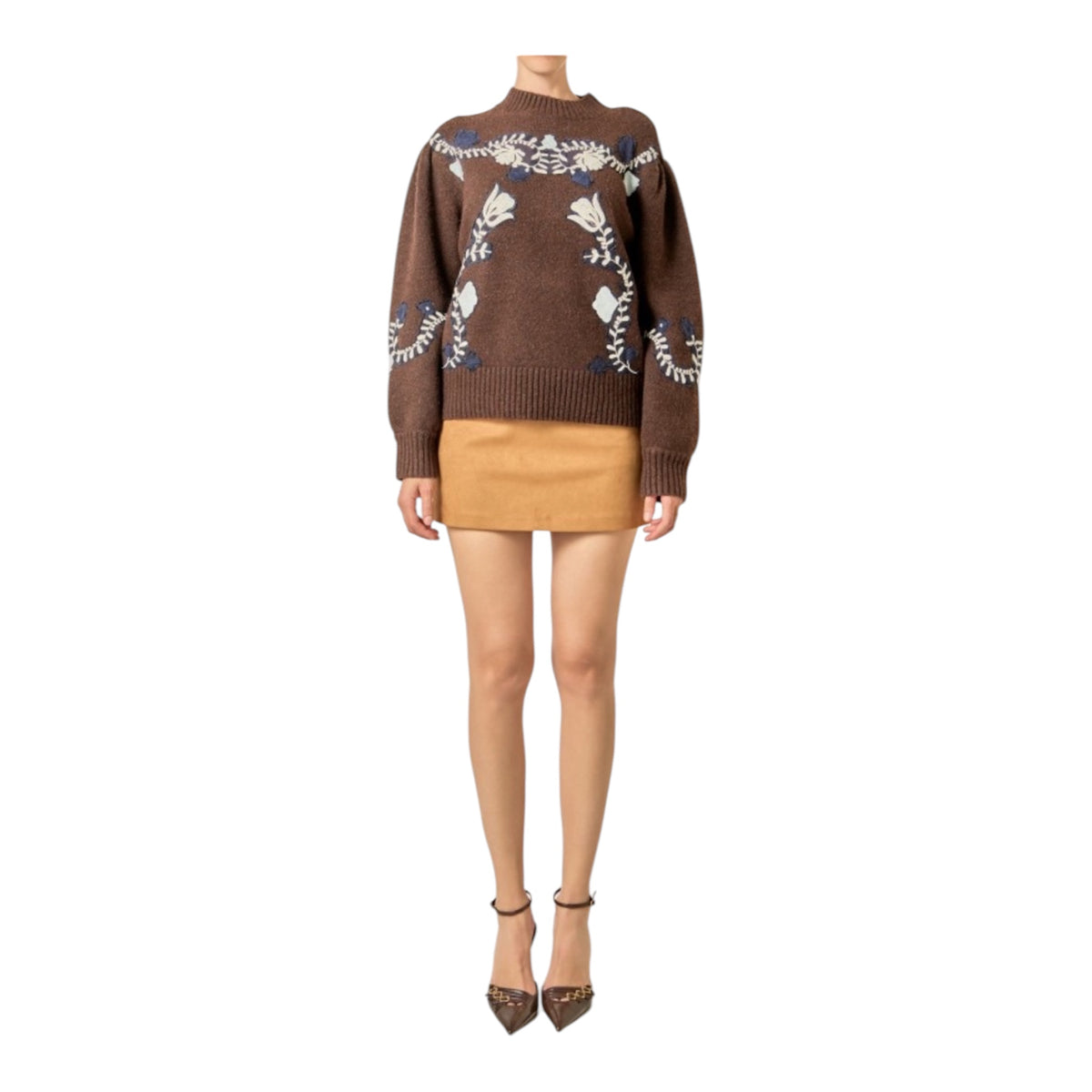 Floral Embroidered Sweater