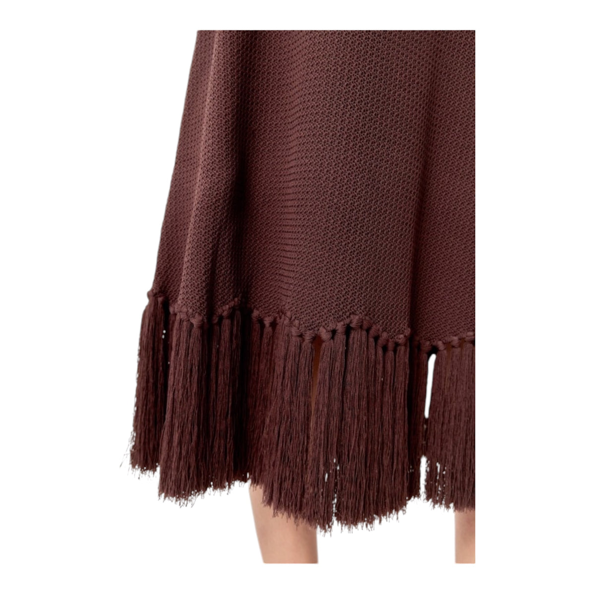 Fringe Knit Midi Skirt