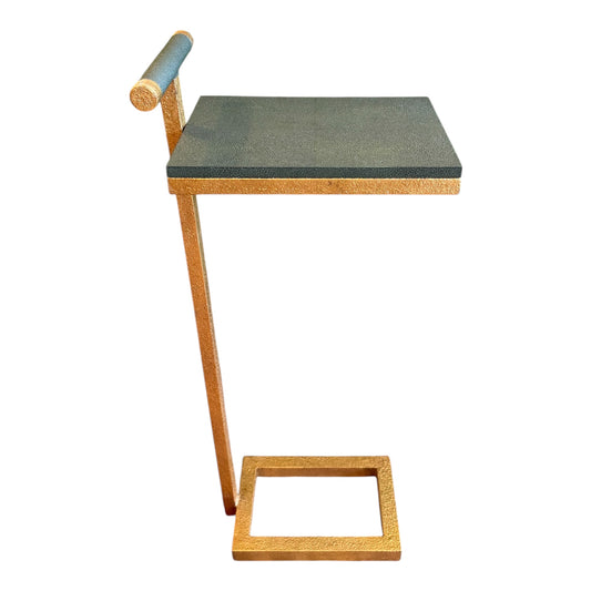 Ellery Shagreen Accent Table - Forest