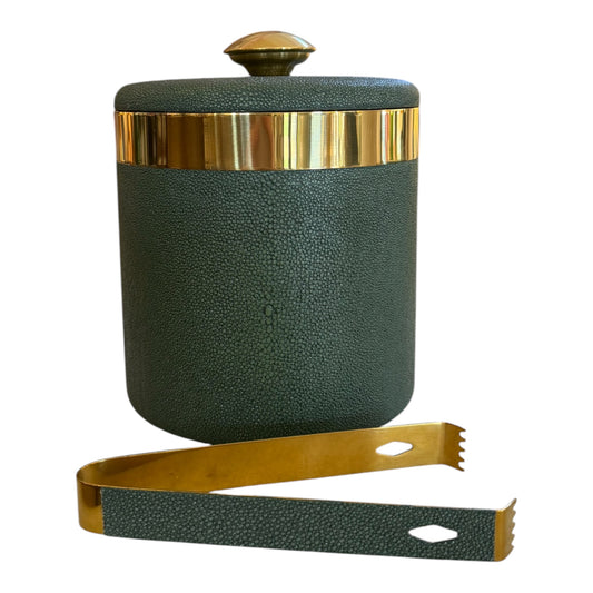 Juniper Faux Shagreen Ice Bucket w/ Tong