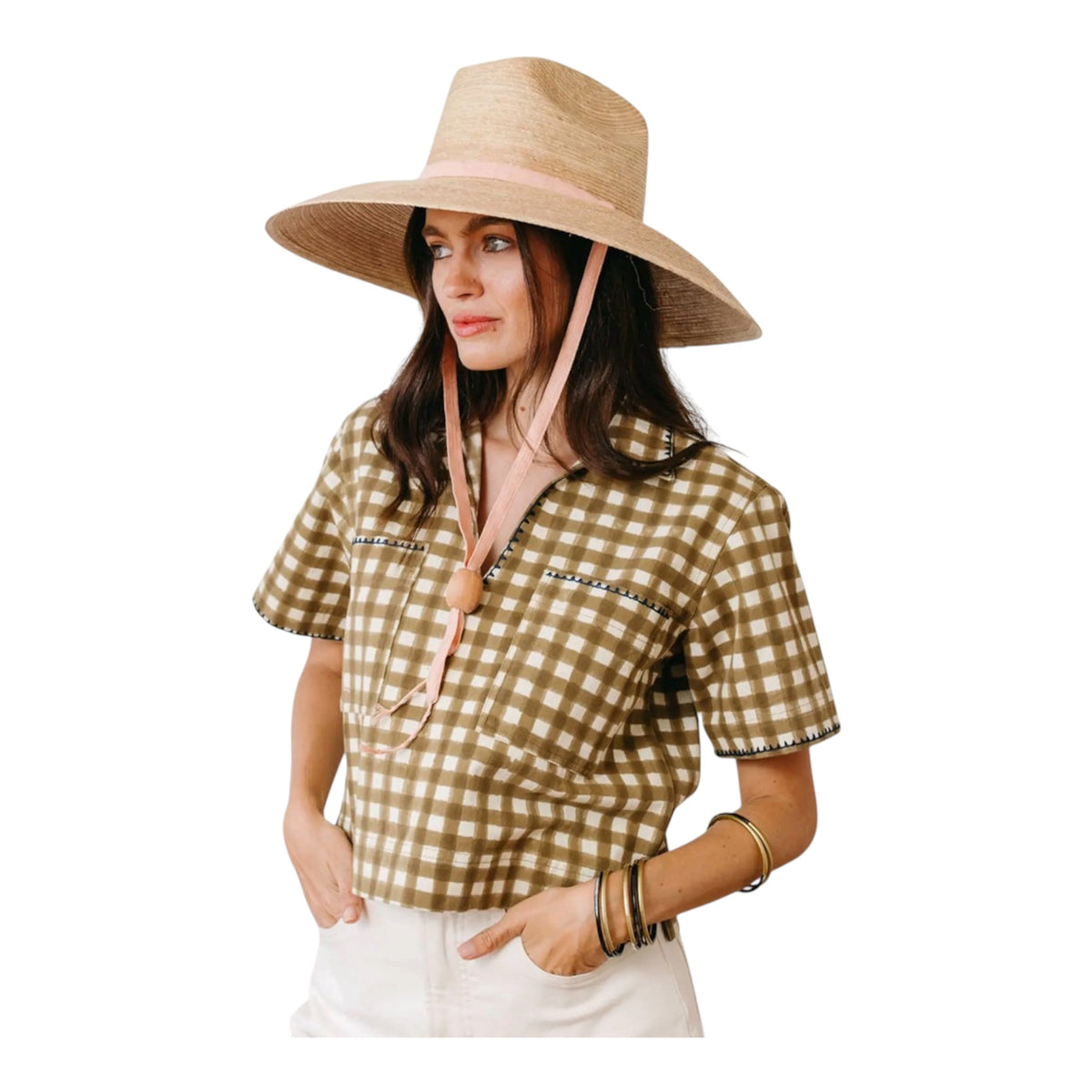 Gingham Palmer Top