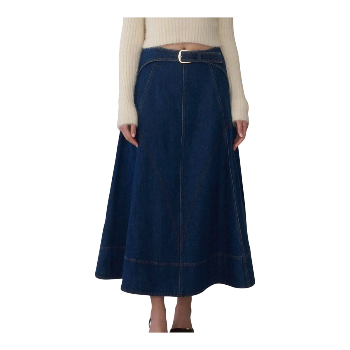Belted Demin Skirt