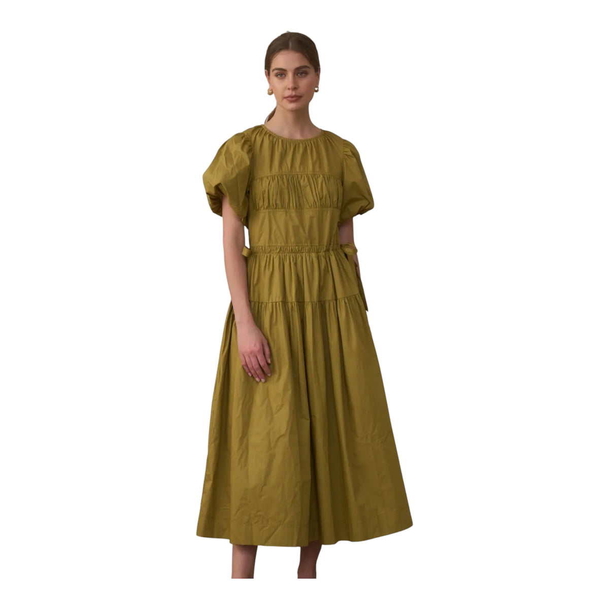 Citron Tie Midi Dress