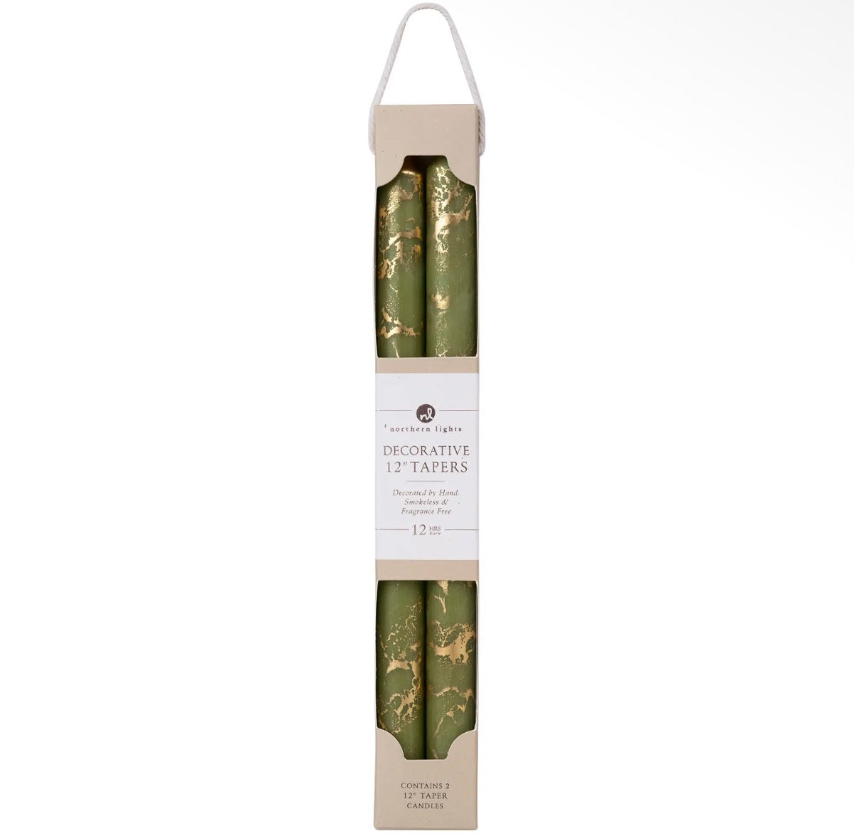 12” Decorative Taper Candles- 2 pack